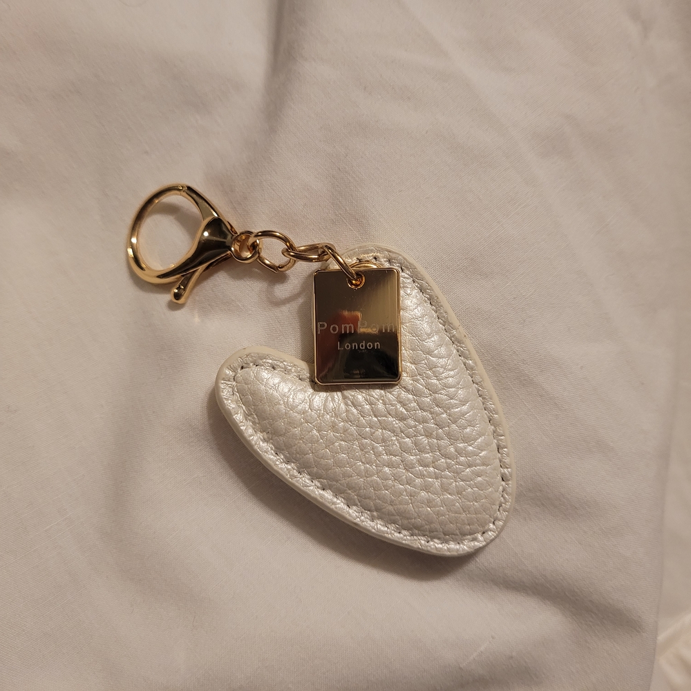 Pom Pom London Leather Heart Keychain